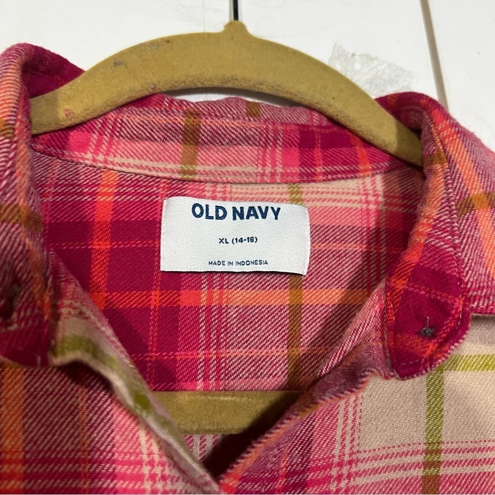 Old Navy Girls Flannel Red and Yellow Size XL 14-16 - Picture 4 of 5